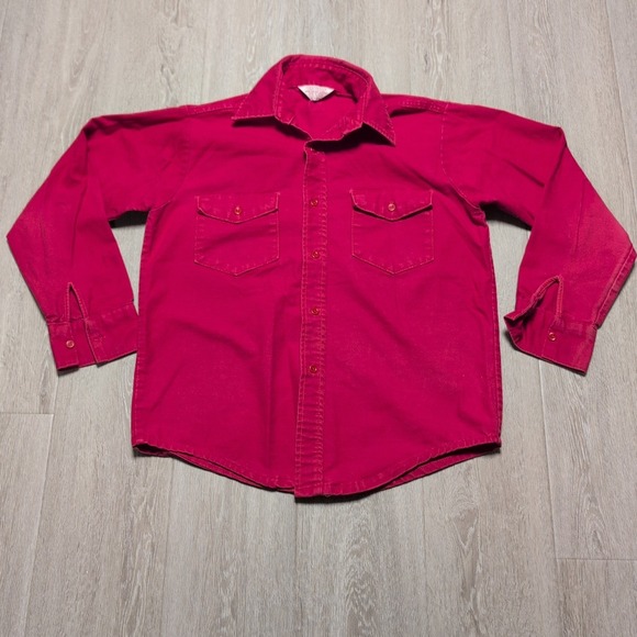 FROSTPROOF Other - Vintage 70s Frostproof Red Chamois Long Sleeve Work‎ Shirt Mens M Red Workwear